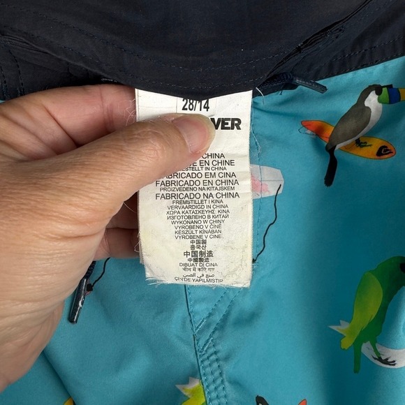 Quiksilver Mens Swim Trunks Board Shorts Blue Bird Print Size‎ 28 - Picture 5 of 5